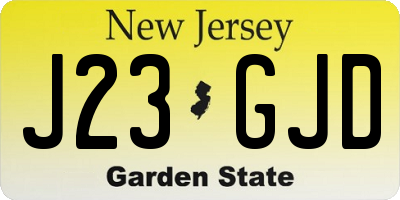 NJ license plate J23GJD