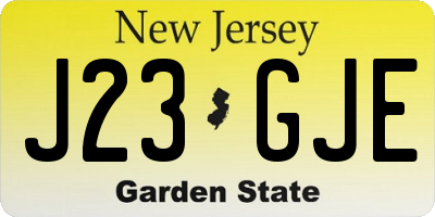 NJ license plate J23GJE