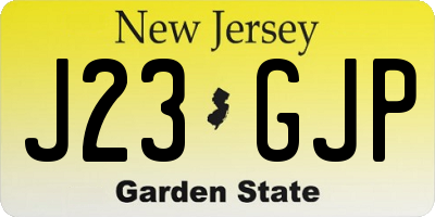 NJ license plate J23GJP