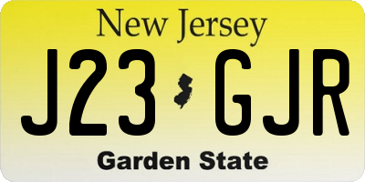 NJ license plate J23GJR