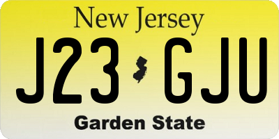 NJ license plate J23GJU