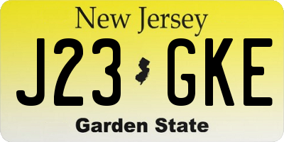 NJ license plate J23GKE
