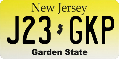 NJ license plate J23GKP