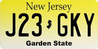 NJ license plate J23GKY