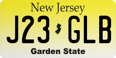 NJ license plate J23GLB