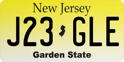 NJ license plate J23GLE