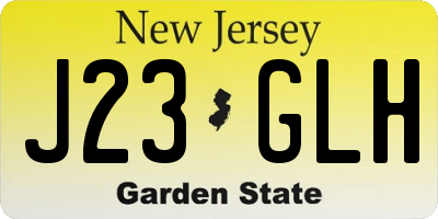 NJ license plate J23GLH