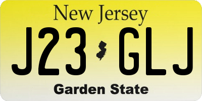 NJ license plate J23GLJ