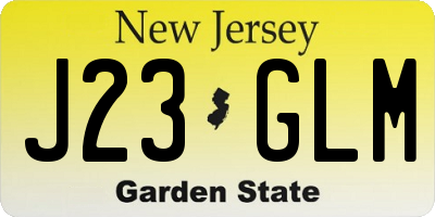 NJ license plate J23GLM