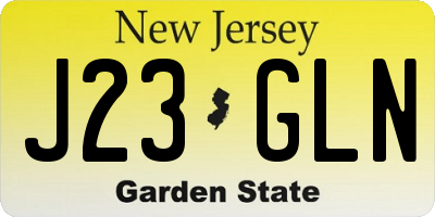 NJ license plate J23GLN