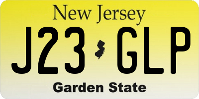 NJ license plate J23GLP