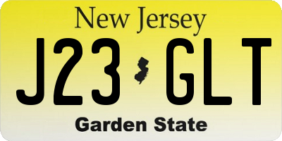 NJ license plate J23GLT