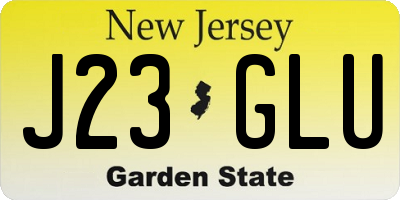 NJ license plate J23GLU