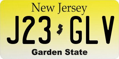 NJ license plate J23GLV
