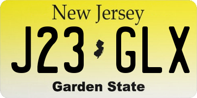 NJ license plate J23GLX