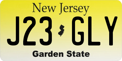 NJ license plate J23GLY