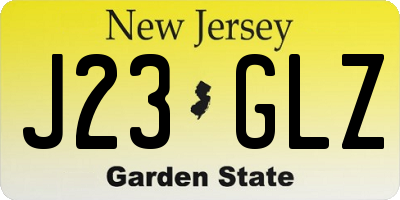 NJ license plate J23GLZ