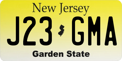 NJ license plate J23GMA