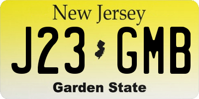 NJ license plate J23GMB