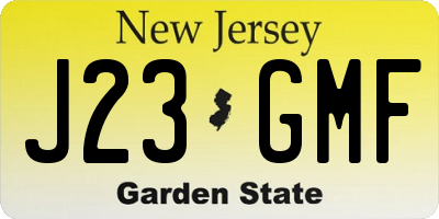 NJ license plate J23GMF