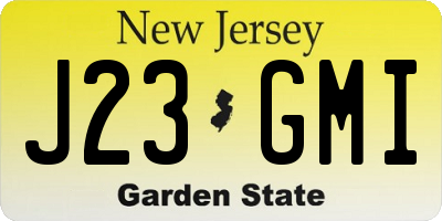 NJ license plate J23GMI