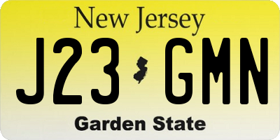 NJ license plate J23GMN