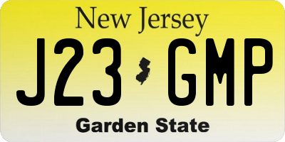 NJ license plate J23GMP