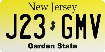NJ license plate J23GMV