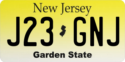 NJ license plate J23GNJ