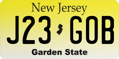 NJ license plate J23GOB