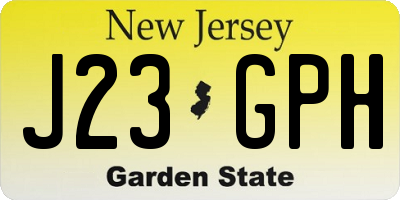 NJ license plate J23GPH
