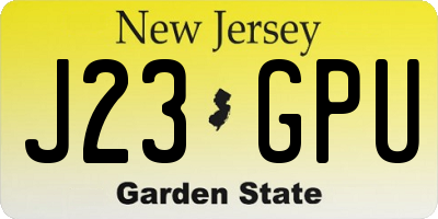 NJ license plate J23GPU