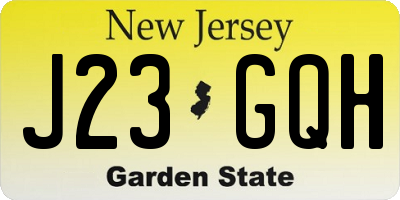 NJ license plate J23GQH