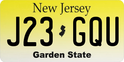 NJ license plate J23GQU