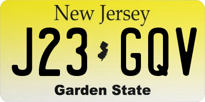 NJ license plate J23GQV
