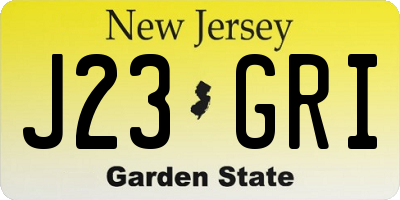 NJ license plate J23GRI