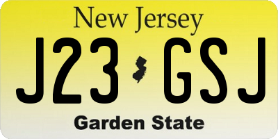NJ license plate J23GSJ