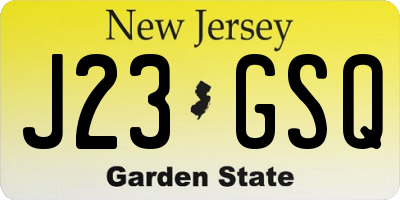NJ license plate J23GSQ