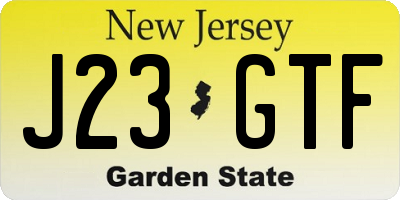 NJ license plate J23GTF