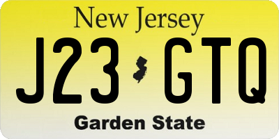 NJ license plate J23GTQ
