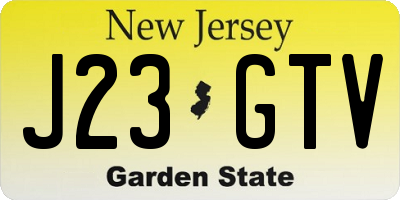 NJ license plate J23GTV