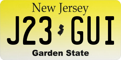NJ license plate J23GUI