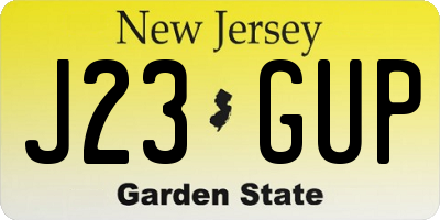 NJ license plate J23GUP