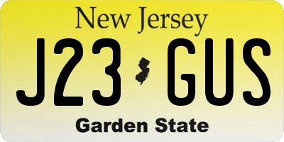 NJ license plate J23GUS