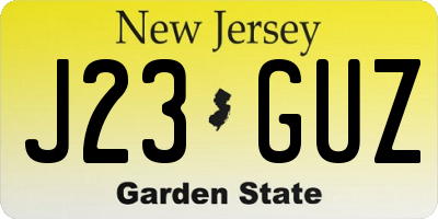 NJ license plate J23GUZ