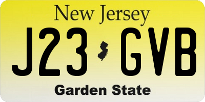 NJ license plate J23GVB