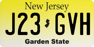 NJ license plate J23GVH