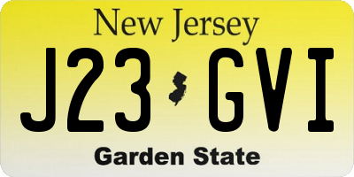 NJ license plate J23GVI