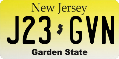 NJ license plate J23GVN