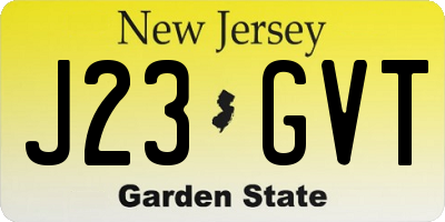 NJ license plate J23GVT